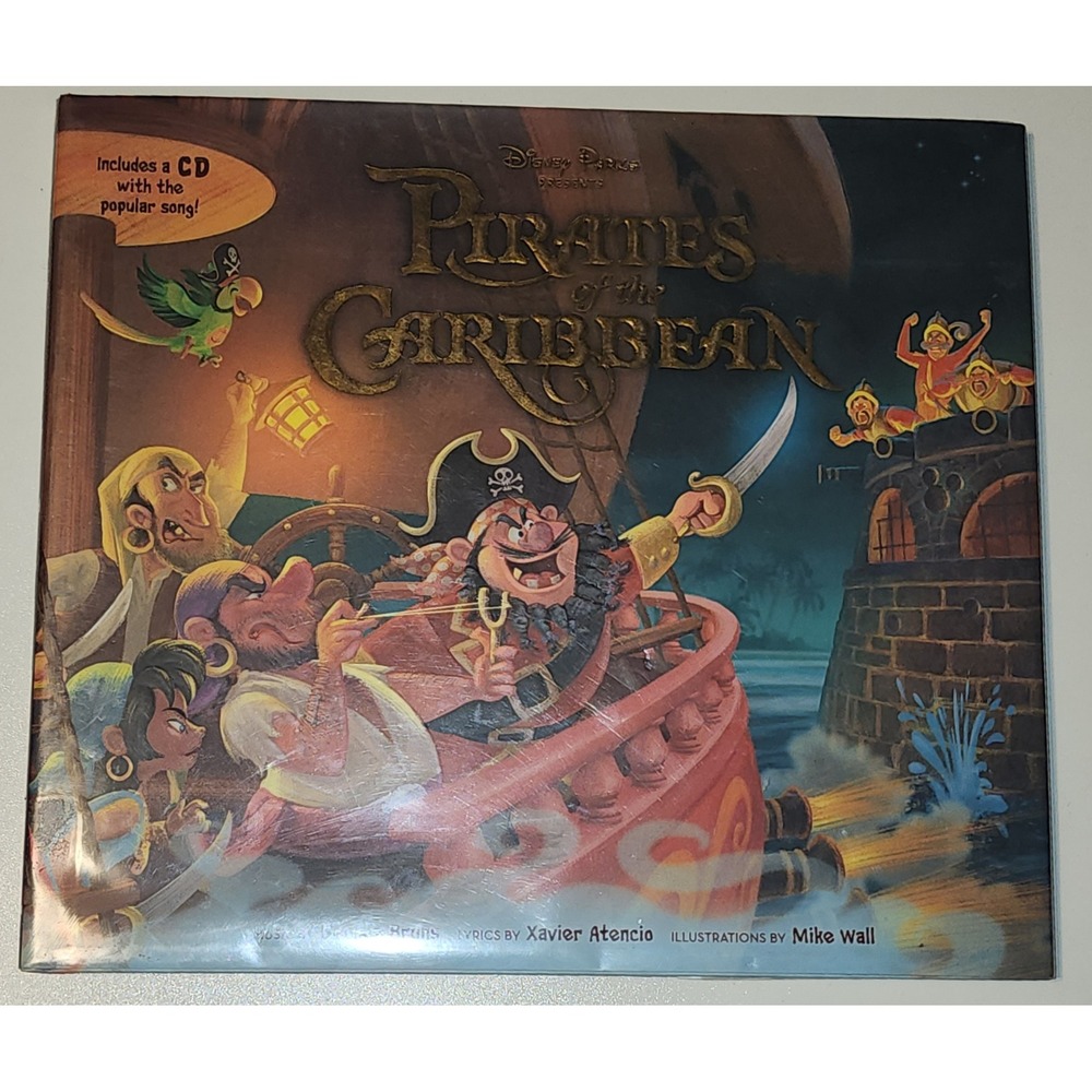 Disney Parks Pirates of the Caribbean Hardcover Book with CD First Edition 2017
